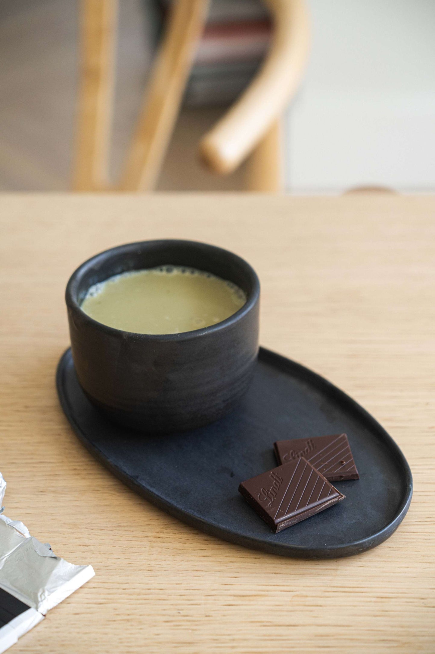 Stoneware Black Matcha Bowl