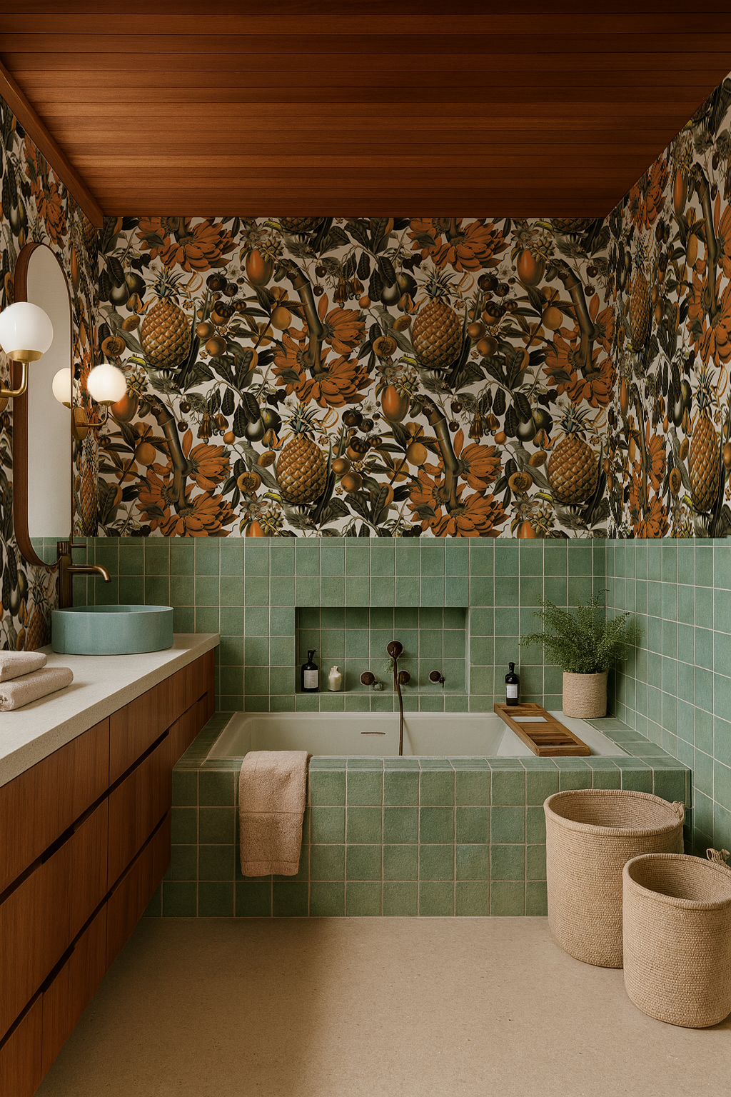 Juicy Fruit Wallpaper, white and mustard