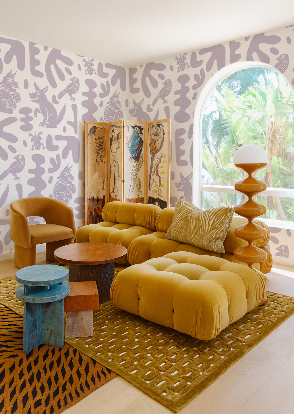 Abstract Animales Wallpaper, lavender