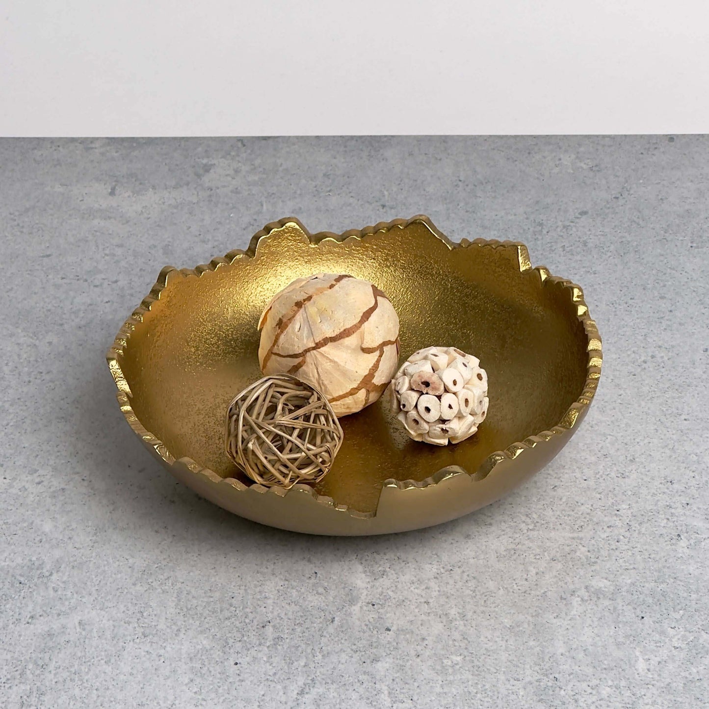Gilded Torn Texture Bowl – Gold Aluminum Decorative Accent