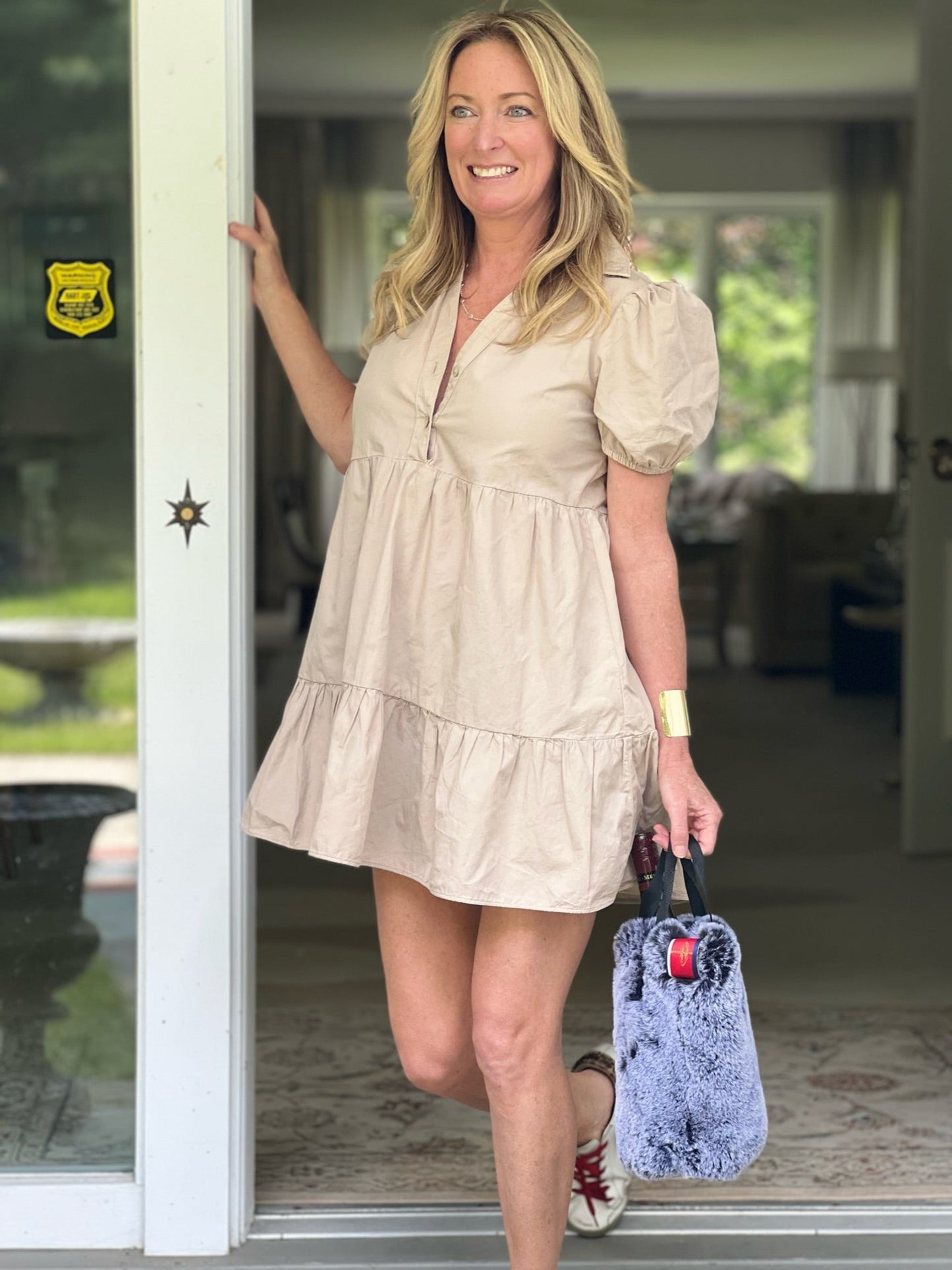 Faux Fur Wine Tote