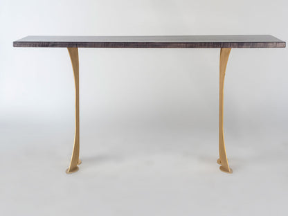 Split Leg Sofa Table (Black with gold legs)