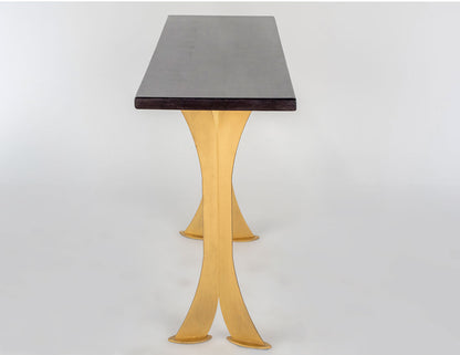 Split Leg Sofa Table (Black with gold legs)