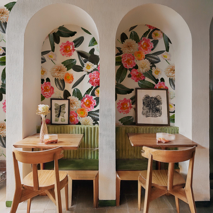 Flower Party Wallpaper, white