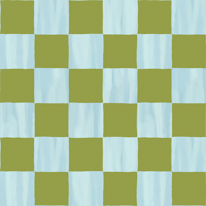 Checkers Wallpaper, blue and green