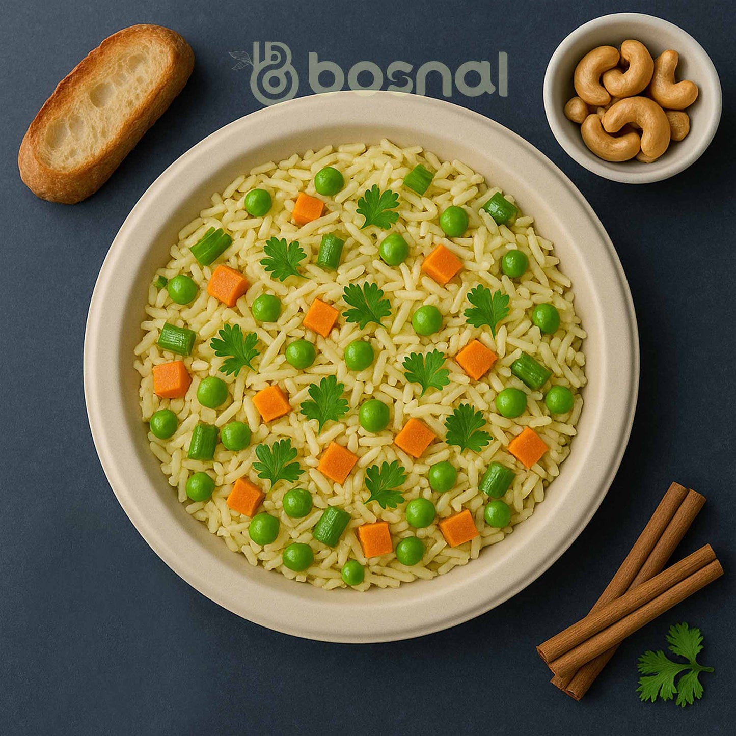 Bosnal - Sugarcane Bagasse Compostable 10 inch Round Plates - Case of 20 (500 Pcs)