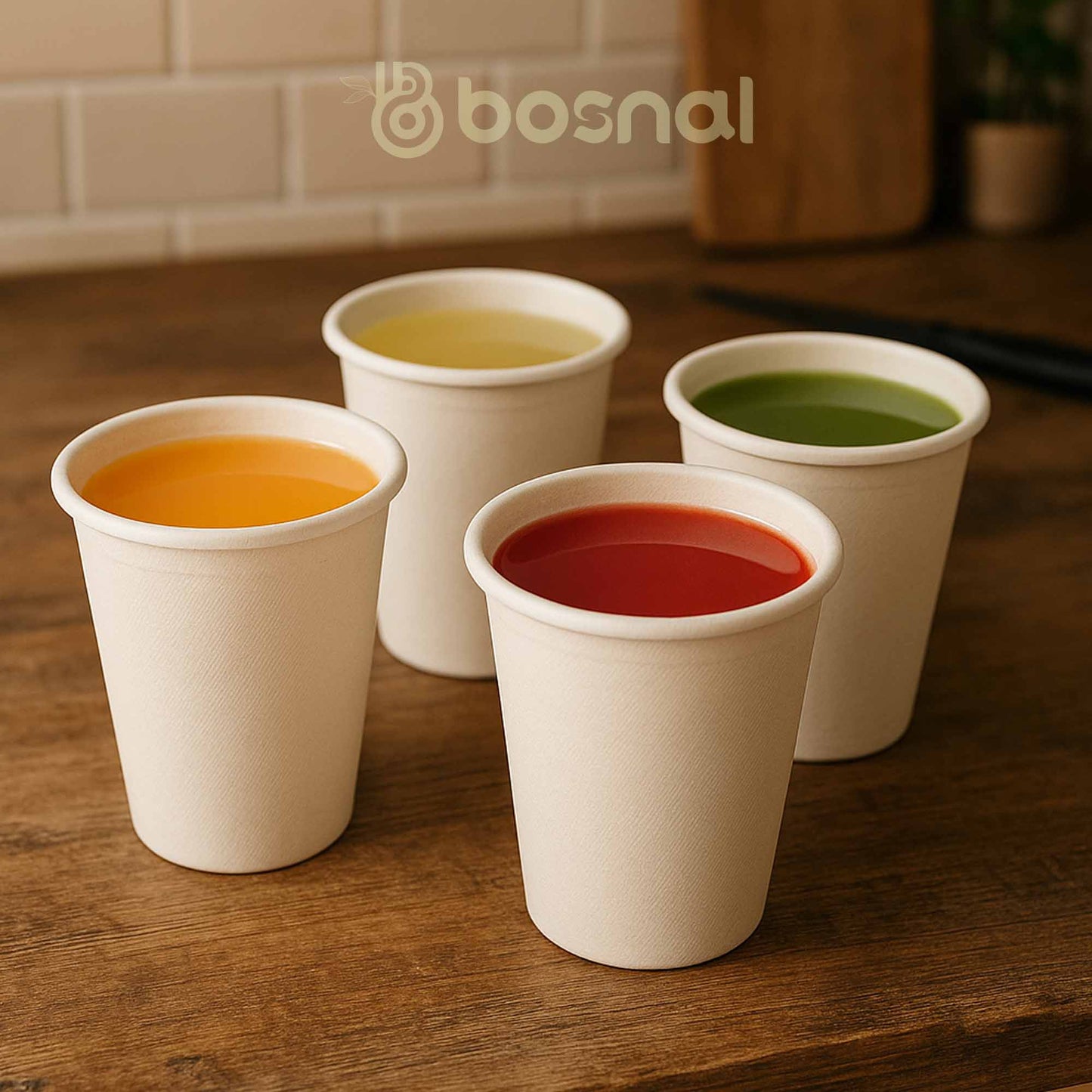 Bosnal – Sugarcane Bagasse Compostable 5-Compartment Trays & 8 Oz Cups with Lids & Cutlery