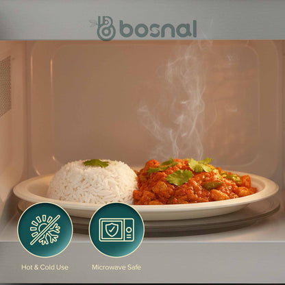 Bosnal - Sugarcane Bagasse Compostable Plates, 10 inch, Oval
