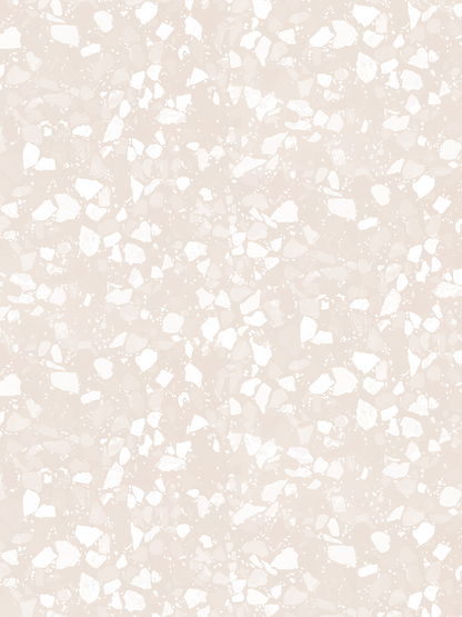Mojave Terrazzo Wallpaper, neutral and white