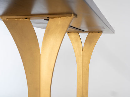 Split Leg Sofa Table (Black with gold legs)