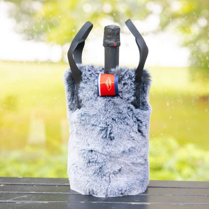 Faux Fur Wine Tote