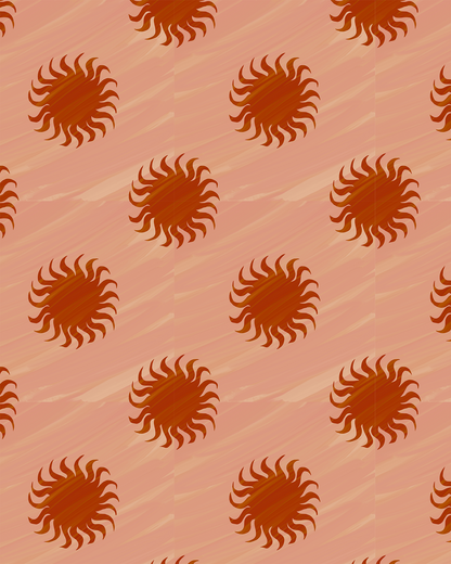 Sol Wallpaper, terra cotta and rust