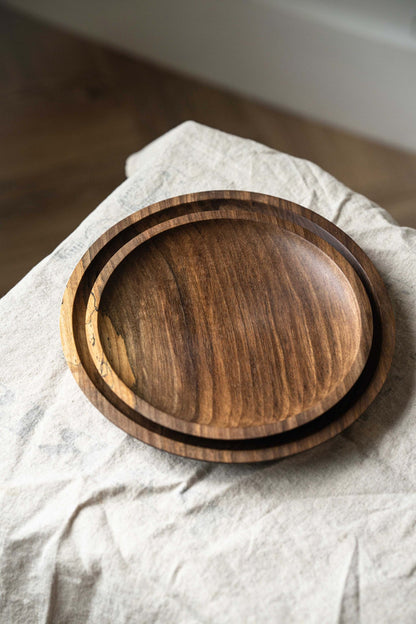 Hand Carved Wooden Plate
