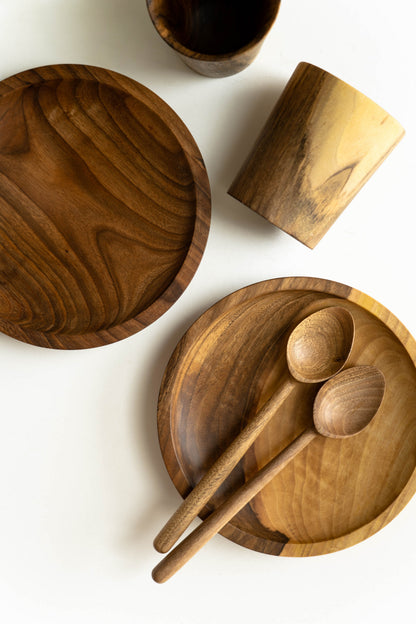 Hand Carved Wooden Plate