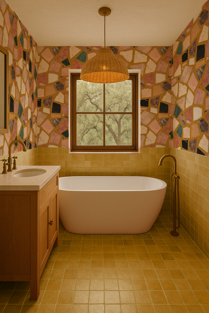 Dolce Terrazzo Wallpaper, mustard
