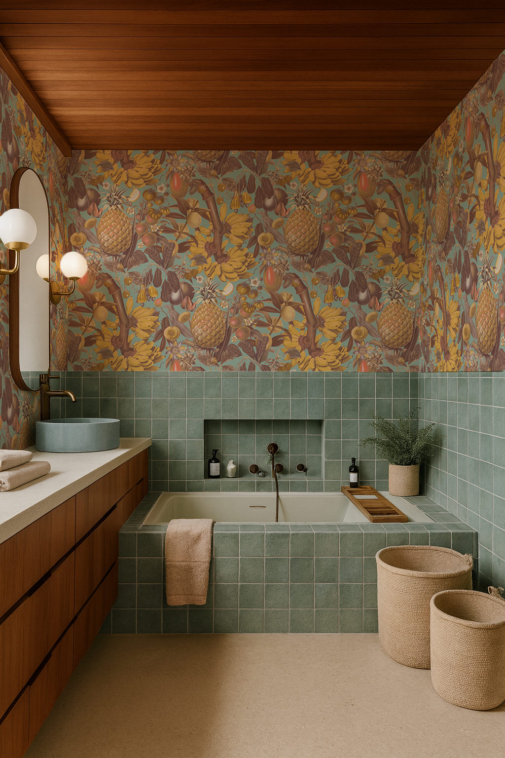 Juicy Fruit Wallpaper, mint and yellow