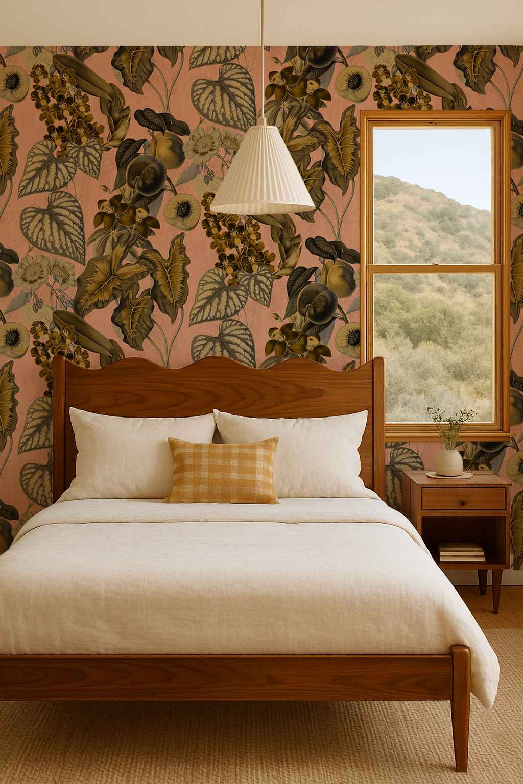 Cali Tropicale Wallpaper, peach and yellow