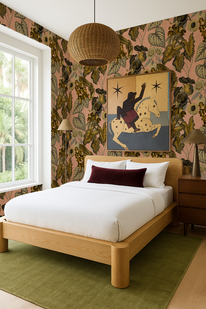 Cali Tropicale Wallpaper, peach and yellow