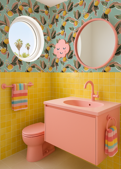 Mandarin Blossom Wallpaper, mint