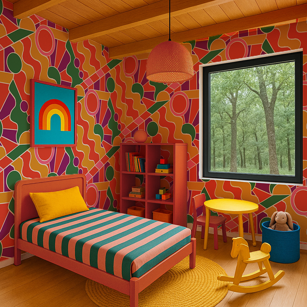 Day Trippin' Wallpaper, purple, red, yellow and green