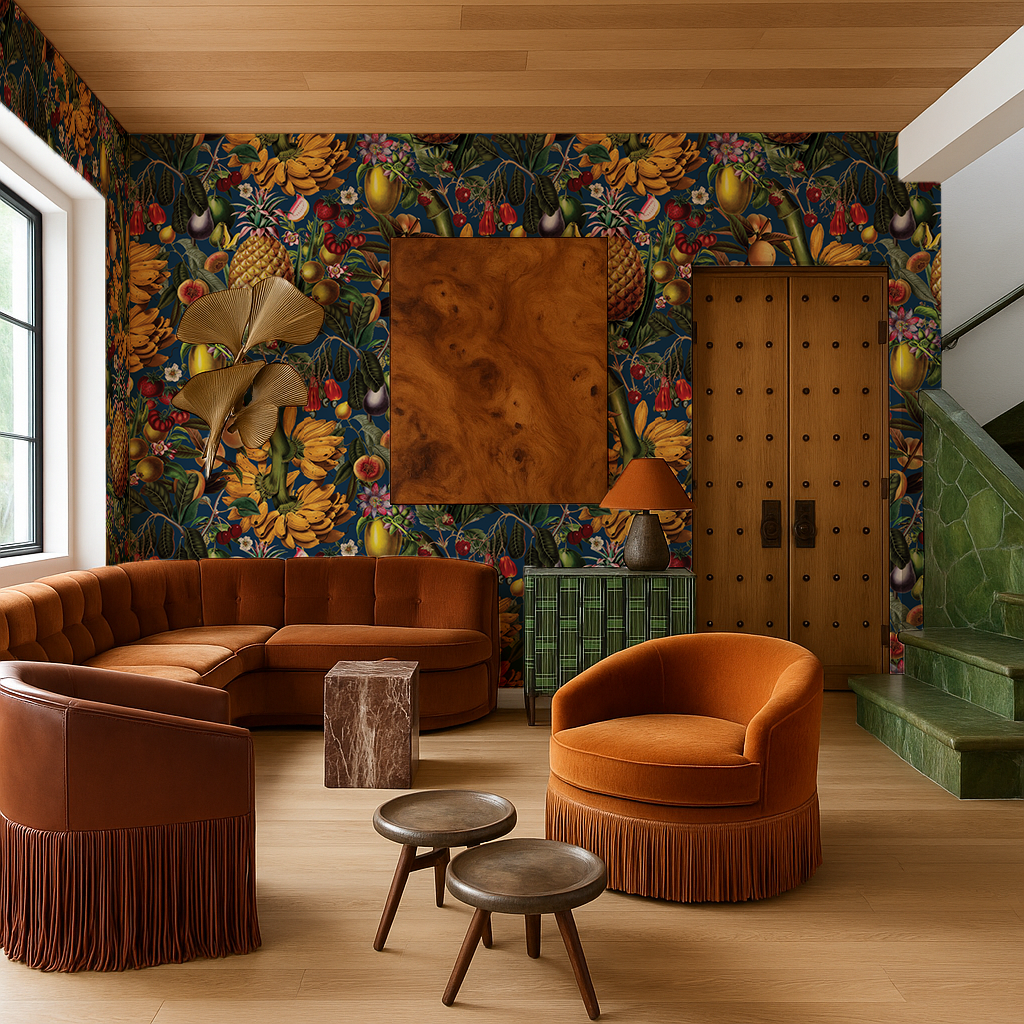 Juicy Fruit Wallpaper, navy