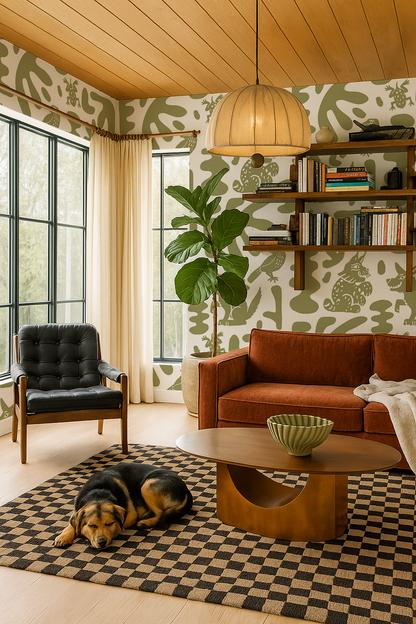 Abstract Animales Wallpaper, green