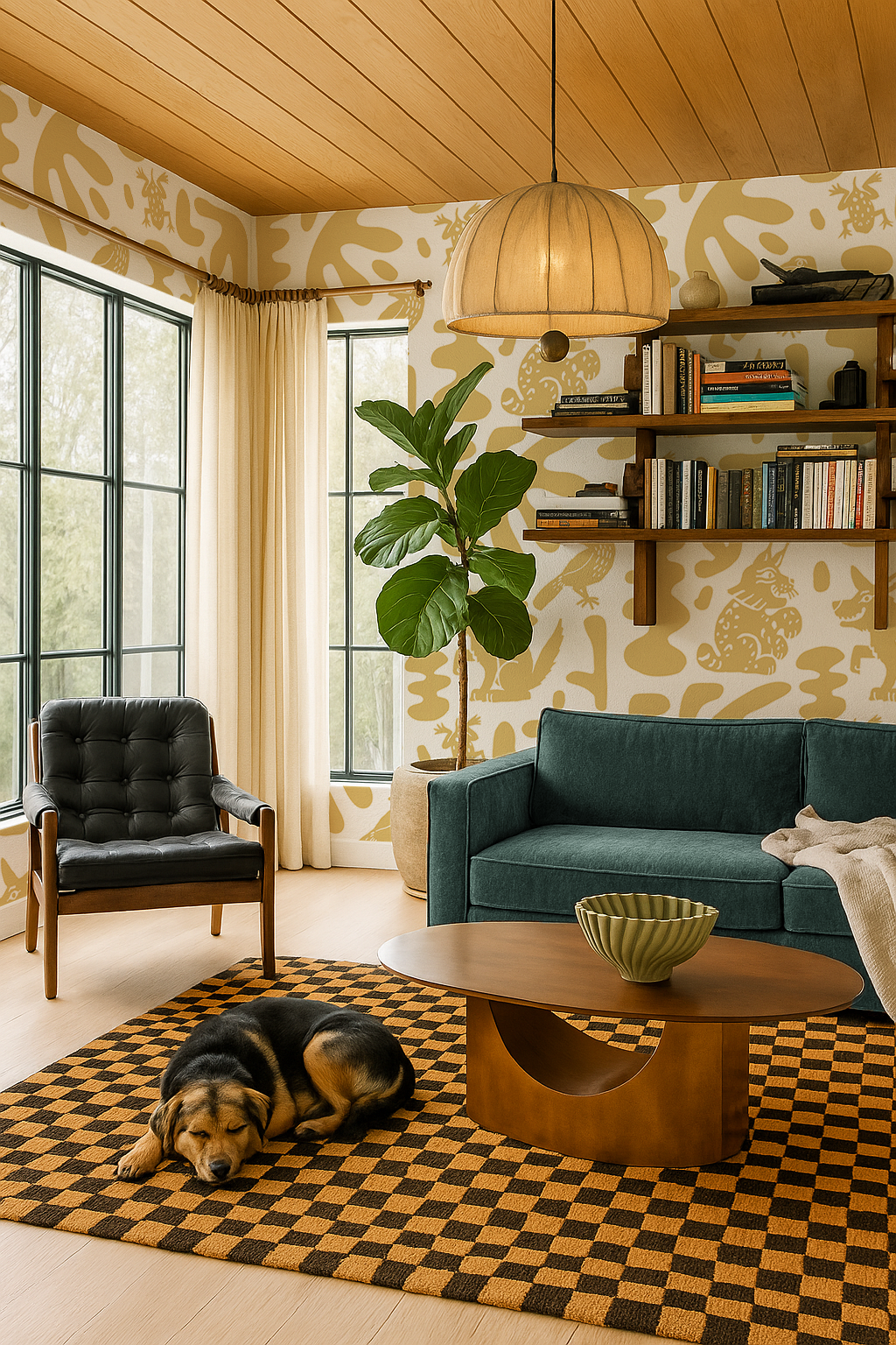 Abstract Animales Wallpaper, yellow