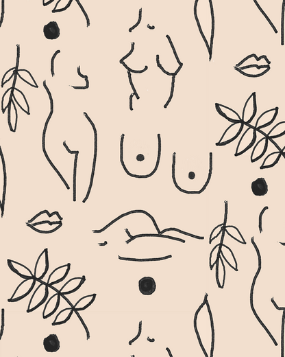 Neutral Nudes Wallpaper, nude and black