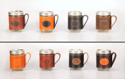Enrico Bartolini Leather Mason Jars