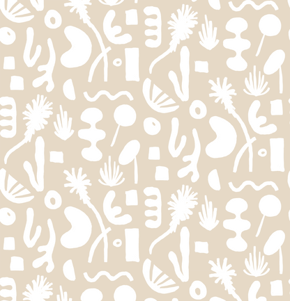 Pool Side Wallpaper, tan and white